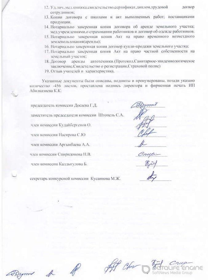 Открытый конкурс по питанию