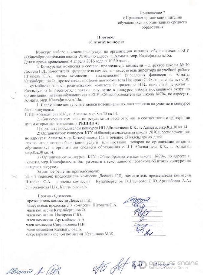 Открытый конкурс по питанию