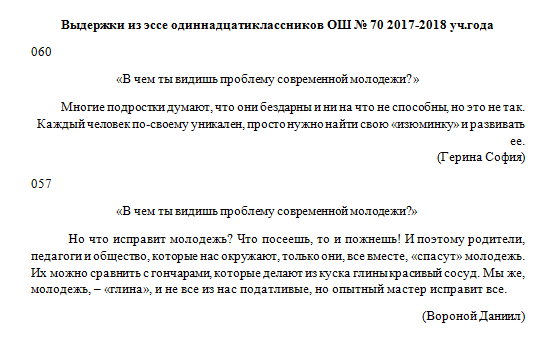 Эссе 11  класс
