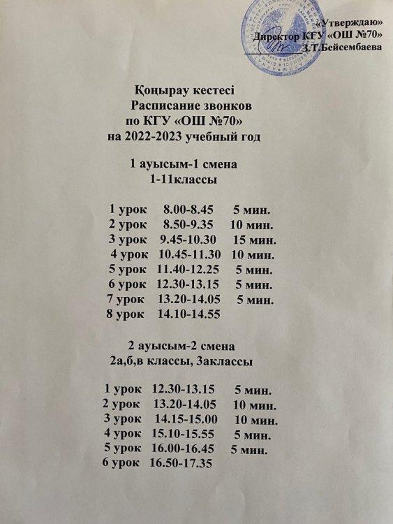 Расписание уроков 5-11 классов на 2022-2023 учебный год
